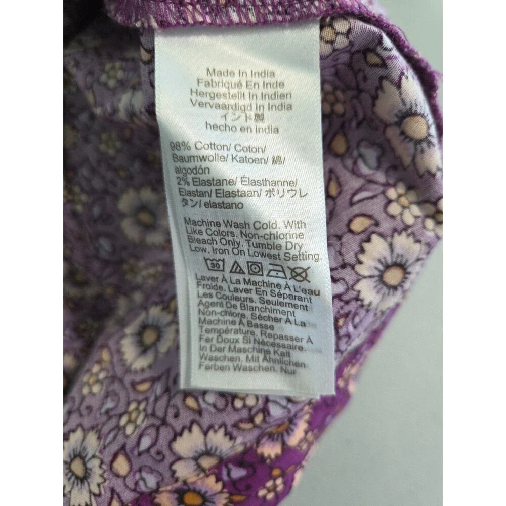 J. Crew purple floral smocked waist poplin midi cotton dress pockets 8 Cottageco